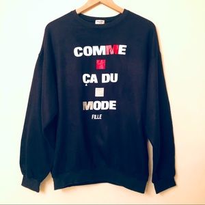 Comme Ca Du Mode Fille Sweatshirt Black Crewneck Size XL